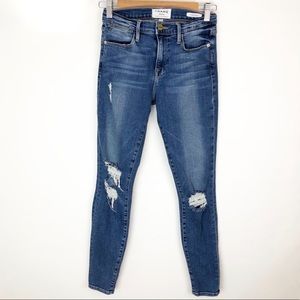 FRAME DENIM 25 le high skinny raw edge jean